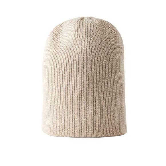 Beige Lightweight Rib Knit Beanie Caps - NEW - Picture 2 of 4